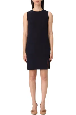 Max Mara Short Dresses, female, , Size: S Elegant Black Shift Dress with Pockets