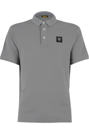 Blauer Polo Shirts, male, , Size: L Logo Shield Polo Shirt Grey Men