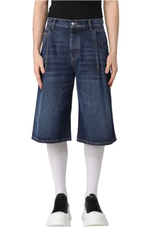 Alexander McQueen Denim Shorts, male, , Size: XL Classic Denim Relaxed Fit Shorts