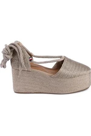 Tommy Hilfiger Wedges, female, , Size: 8 US Gold Wedge Espadrilles