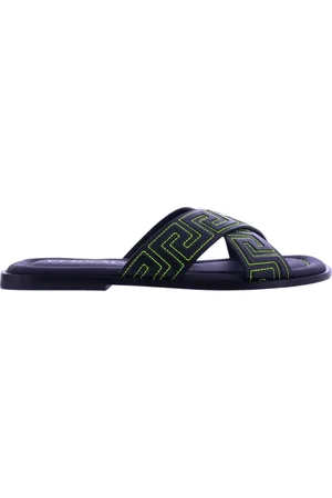 VERSACE Sliders, male, , Size: 10 US Greca Sandals for Men