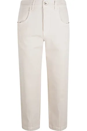 ELEVENTY Straight Trousers, female, , Size: M Sand Cotton Elastane Trousers Made in Italy