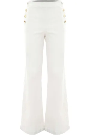 Kocca Wide Trousers, female, , Size: W24 Flared Trousers with Decorative Buttons
