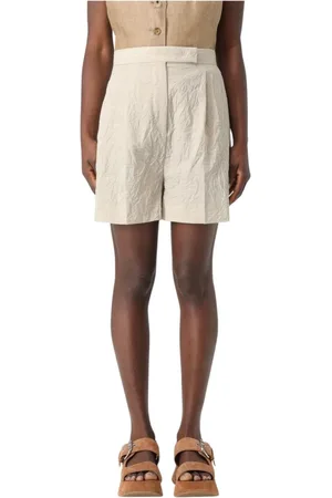 Max Mara Casual Shorts, female, , Size: 2XS Pleated Linen Shorts