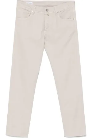 Incotex Chinos, male, , Size: W34 Logo Patch Slim Fit Pants