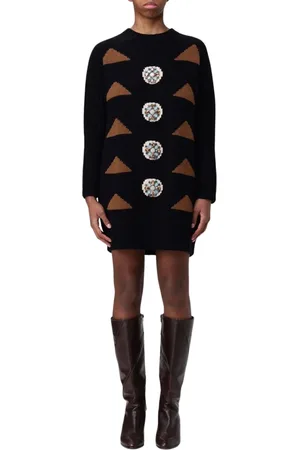 Max Mara Knitted Dresses, female, , Size: M Chic Geometric Knit Mini Dress