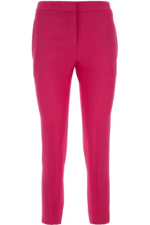 Alexander McQueen Slim-fit Trousers, female, , Size: XS Fuchsia Crepe Pant
