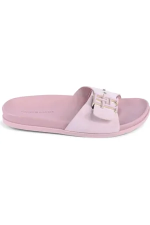 Tommy Hilfiger Sliders, female, , Size: 9 US Leather Buckle Slides