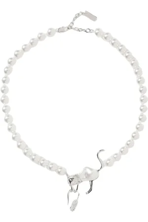 Marc Jacobs Necklaces, female, , Size: ONE SIZE Pearl Cat Charm Necklace