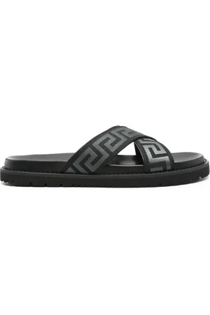 VERSACE Sliders, male, , Size: 7 US Sandals for Stylish Look