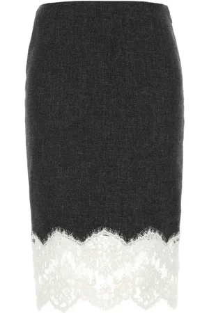 BLUMARINE Midi Skirts, female, , Size: XS Charcoal Stretch Viscose Blend Skirt