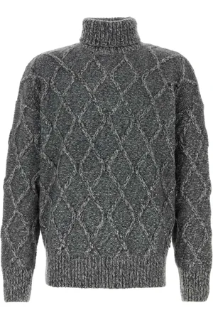 HUGO BOSS Turtlenecks, male, , Size: XL Melange Grey Nylon Blend Sweater