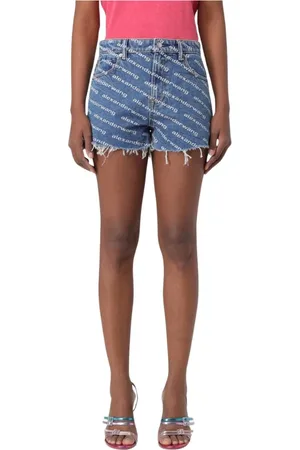 Alexander Wang Denim Shorts, female, , Size: W26 Distressed Hem Denim Shorts
