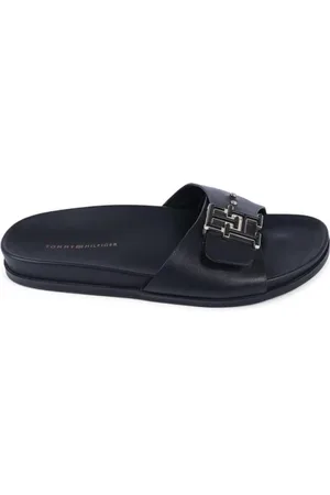 Tommy Hilfiger Sliders, female, , Size: 12 US Leather Buckle Sandals