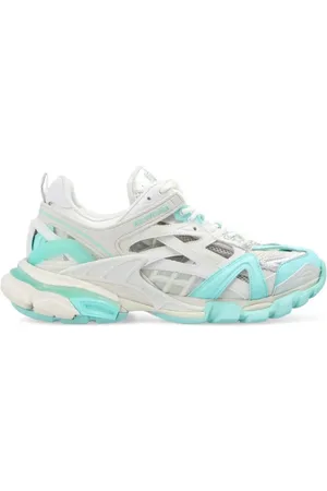 Balenciaga Sneakers, female, , Size: 7 US Open Logo Mesh Sneakers Mint/Grey