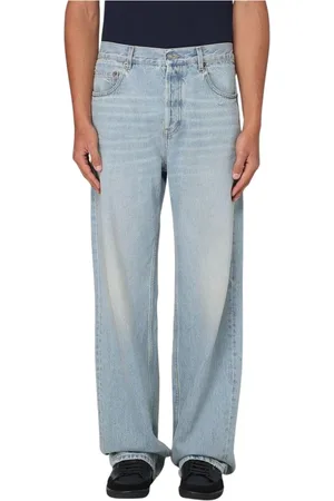 Saint Laurent Straight Jeans, male, , Size: W32 Slim-Fit Distressed Jeans