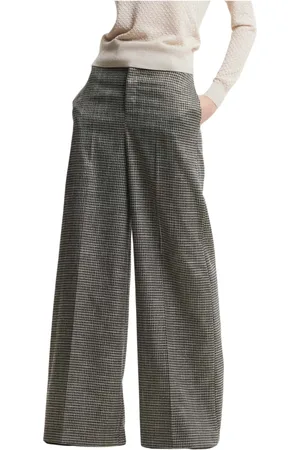 Kocca Wide Trousers, female, , Size: M Patterned Palazzo Trousers with Pleats