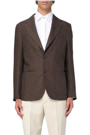 FAY Blazers, male, , Size: XL Beige Blazer with Notch Lapels