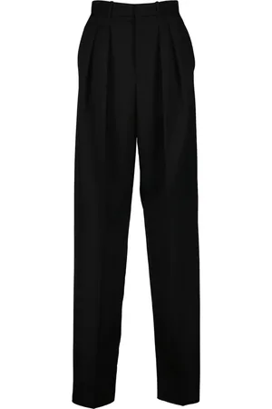 Saint Laurent Wide Trousers, female, , Size: S Wool Wide Leg Pants