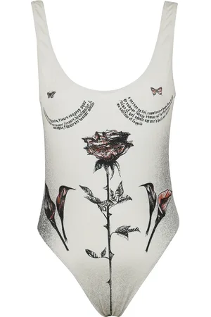Jean Paul Gaultier One-piece, female, , Size: S Rose Tattoo Printed Swimsuit
