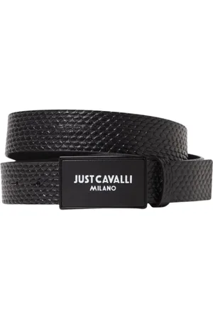 Roberto Cavalli Belts, male, , Size: 100 CM Logo Buckle Leather Belt Stylish Accessory