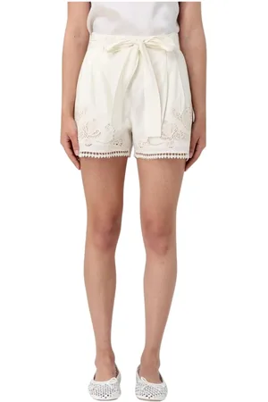 Twin-Set Short Shorts, female, , Size: XL Chic Embroidered Scalloped Shorts