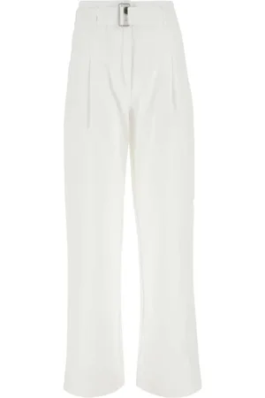 Serafini Straight Trousers, female, , Size: XS Belted High-Waist Trousers