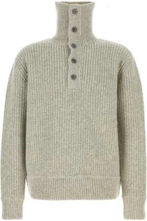 DRIES VAN NOTEN Turtlenecks, male, , Size: L Cozy Grey Wool Sweater