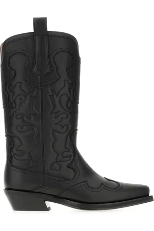 Ganni Cowboy Boots, female, , Size: 10 US Chic Leather Boots for Women