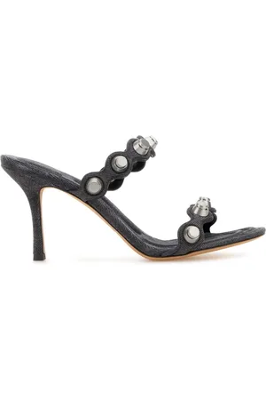 Alexander Wang Heeled Mules, female, , Size: 6 1/2 US Dark Grey Leather Riot Mules