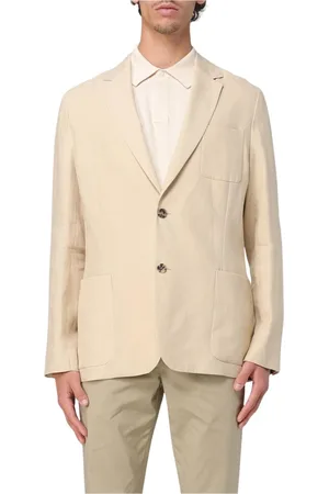 Paul Smith Blazers, male, , Size: L Linen Blazer with Patch Pockets