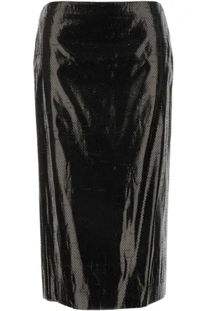 Alexander McQueen Midi Skirts, female, , Size: S Stylish Canvas Skirt
