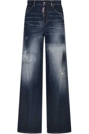 Dsquared2 Wide Jeans, female, , Size: 4XS Cotton Elastane Trousers