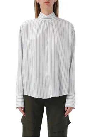 Dondup Blouses, female, , Size: S Striped Silk Blouse Relaxed Fit