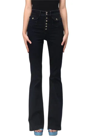 VERSACE Flared Jeans, female, , Size: W26 Flare Button Fly High-Waisted Jeans