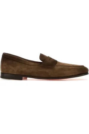 santoni Loafers, male, , Size: 7 1/2 US Suede Carlos Loafers