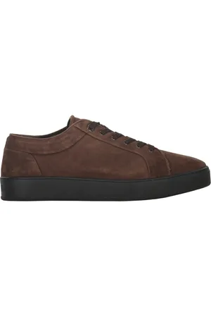 MOORER Sneakers, male, , Size: 9 US Suede Sneakers Round Toeline Calf Rubber