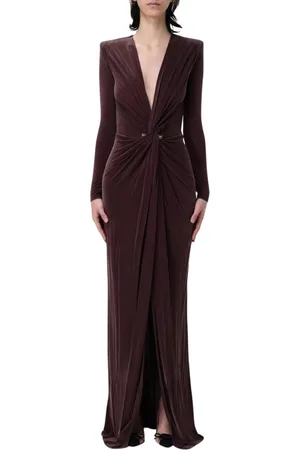 Elisabetta Franchi Gowns, female, , Size: XL Elegant Maxi Dress with Knot Detail