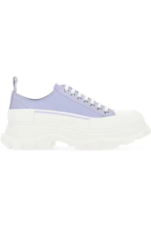 Alexander McQueen Sneakers, female, , Size: 10 US Lilac Leather Lace-Up Sneakers