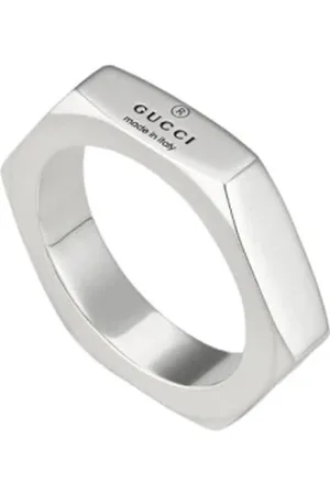 Gucci Rings, female, , Size: 60 MM Minimalist Hexagon Silver Ring