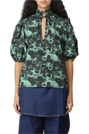 Ganni Blouses, female, , Size: S Printed Floral Blouse