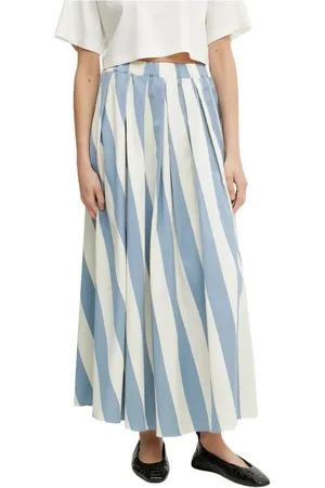 Max Mara Maxi Skirts, female, , Size: 3XS Striped midi skirt with pleats
