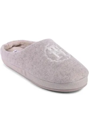 Tommy Hilfiger Slippers, female, , Size: 9 1/2 US Embroidered Logo Wool Slippers