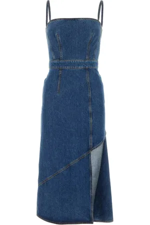 Alexander McQueen Midi Dresses, female, , Size: 2XS Stylish Denim Dress for Women