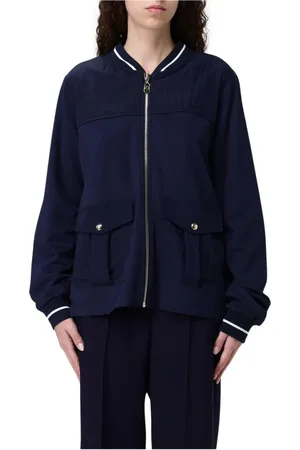 Liu Jo Bomber Jackets, female, , Size: S Sweatshirt Ribbed Collar Stylish