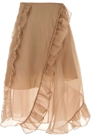 Cecilie Bahnsen Midi Skirts, female, , Size: XS Antiqued Organza Skirt