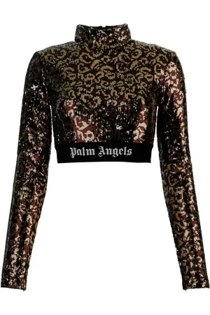 Palm Angels Long Sleeve Tops, female, , Size: XS Trendy T-Shirt for Men and Women