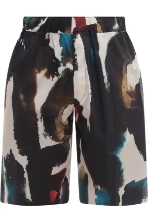 Alexander McQueen Casual Shorts, male, , Size: M Graffiti Acquerello Bermuda Shorts