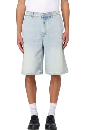 Alexander McQueen Denim Shorts, male, , Size: XL Stone Washed Denim Shorts