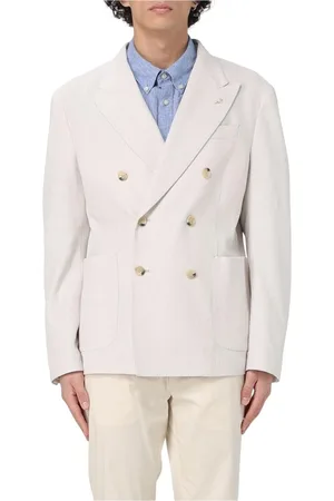 Manuel Ritz Formal Blazers, male, , Size: S Yellow Cream Single-Breasted Jacket